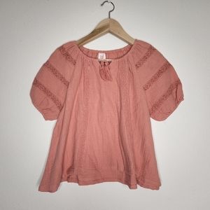 3/$20🖤 New wonder nation girls large pink boho Blouse tassel